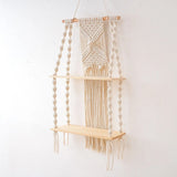 Wall Hanging Shelf 2 Tier Boho Wall Plant Hanger Shelves, Handmade of Woven Rope Boho Shelves Organizer for Living Room Bathroom In Australia - Darrahopens