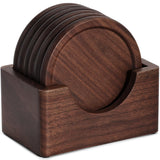 Wood Drink Coasters with Holder, 6 Pieces Wooden Coasters Cup Coaster Set for Bar Kitchen Home Apartment, In Australia - Darrahopens