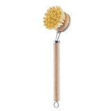 4 pcs Bamboo Pot Dish Brush, Replaceable Brush Head, Eco-Friendly, Natural Soft Horsehair Sisal Coconuts Palm Cleaning Brush