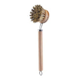 4 pcs Bamboo Pot Dish Brush, Replaceable Brush Head, Eco-Friendly, Natural Soft Horsehair Sisal Coconuts Palm Cleaning Brush