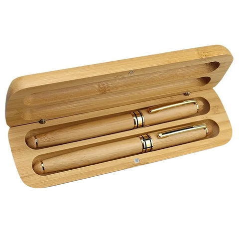 2 pcs Bamboo Wooden Stationery Students Business Office Ballpoint Pen and Gift Box Elegant Fancy Nice Pens Set Gift Pen Set Kit In Australia - Darrahopens