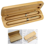 2 pcs Bamboo Wooden Stationery Students Business Office Ballpoint Pen and Gift Box Elegant Fancy Nice Pens Set Gift Pen Set Kit