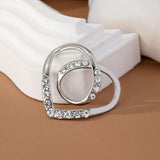 4 PCS Scarf Buckle for Women Rhinestones Pearl Silk Scarf Clips Fashion Clasp Ring Jewelry Valentine's Day Mother's Day Gift