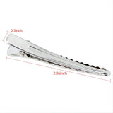 50 Pack 2.36 inches Hair Clips, Silver Metal Alligator Hair Pins Teeth Bows Hair Clips Hairdressing Salon Hair Grip