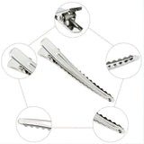 50 Pack 2.36 inches Hair Clips, Silver Metal Alligator Hair Pins Teeth Bows Hair Clips Hairdressing Salon Hair Grip