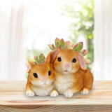Rabbit Planter Animal Succulent Pots, Resin Rabbit Mini Flower Pots Cactus/Plants Containers for Home Office Desk Windowsill Decor