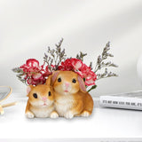 Rabbit Planter Animal Succulent Pots, Resin Rabbit Mini Flower Pots Cactus/Plants Containers for Home Office Desk Windowsill Decor