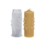 Flower Pillar Candle Molds 2pcs Rose of The Valley Cylinder Silicone Molds for Candle Making Soaps Resin Clay Decoration Crafts