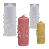 Flower Pillar Candle Molds 2pcs Rose of The Valley Cylinder Silicone Molds for Candle Making Soaps Resin Clay Decoration Crafts