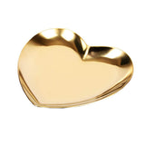 Stainless Steel Jewelry Tray Nordic Heart-shaped Gift Storage Tray Necklace Ring Display/Fruit Dessert Tray/Home Decoration