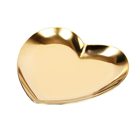 Stainless Steel Jewelry Tray Nordic Heart-shaped Gift Storage Tray Necklace Ring Display/Fruit Dessert Tray/Home Decoration