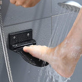 Aluminum Non-Slip Shower Foot Rest, Bathroom Shower Pedal, Shower Shaving Foot Rest, Heavy Duty Foldable Foot Rest Step