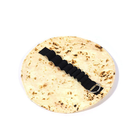 Funny Tortilla Pencil Case Holder Roll Canvas Pencil Pouch Pancake Canvas Pen Roll Up Round Pencil Holder Pancake Stationery