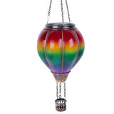 Hot Air Balloon Solar Lantern with Candle Holder Solar Hot Air Balloon Flickering Flame Hanging Garden Light Waterproof Glass In Australia - Darrahopens