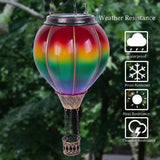 Hot Air Balloon Solar Lantern with Candle Holder Solar Hot Air Balloon Flickering Flame Hanging Garden Light Waterproof Glass In Australia - Darrahopens
