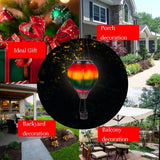 Hot Air Balloon Solar Lantern with Candle Holder Solar Hot Air Balloon Flickering Flame Hanging Garden Light Waterproof Glass
