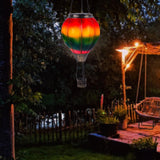 Hot Air Balloon Solar Lantern with Candle Holder Solar Hot Air Balloon Flickering Flame Hanging Garden Light Waterproof Glass