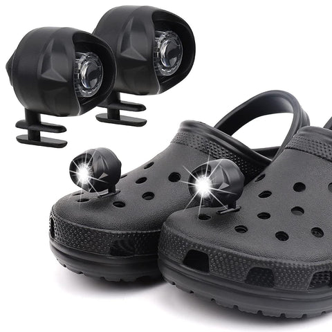 Shoe Charms, Cute Charms for Girls,Headlights for 2pcs, Clip on Headlights Lights Flashlights for Crock (Black) In Australia - Darrahopens