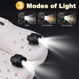 Shoe Charms, Cute Charms for Girls,Headlights for 2pcs, Clip on Headlights Lights Flashlights for Crock (Black)