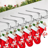 6 Pack Christmas Stocking Holders Metal Lightweight Adjustable Stocking Holder No-Slip Stocking Hangers for Christmas Party In Australia - Darrahopens