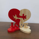 Hug Handmade Wood Carvings, Loving Hearts Wood Heart Shaped Accessories, Wood Embellishments, A Hug from My Heart to Yours