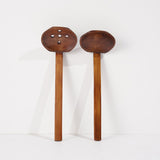2 Pieces Handcrafted Wooden Ramen Spoon and Colander with Long Handle Home Tableware Kitchen Utensils, 8.66in