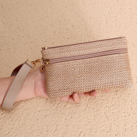 3 pcs Clutch Purses for Women Summer hollowed out Woven Beach Straw Purse Wristlet Wallets Handbag Multiple In Australia - Darrahopens