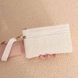 3 pcs Clutch Purses for Women Summer hollowed out Woven Beach Straw Purse Wristlet Wallets Handbag Multiple