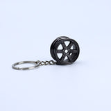 5 pcs Car Keychain,Zinc Alloy Car Wheel Keychain Tire Rim Keychain Car Parts Model Key Chains Car Keyring Pendant