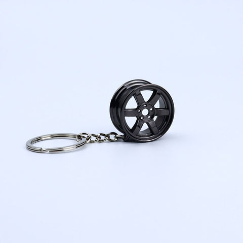 5 pcs Car Keychain,Zinc Alloy Car Wheel Keychain Tire Rim Keychain Car Parts Model Key Chains Car Keyring Pendant
