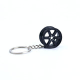 5 pcs Car Keychain,Zinc Alloy Car Wheel Keychain Tire Rim Keychain Car Parts Model Key Chains Car Keyring Pendant