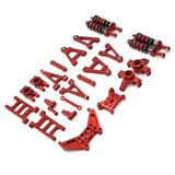 Aluminum Swing Arms & Steering Knuckle Kit & Shock Absorbers & Shock Tower Compatible with Upgrade Parts (Red)
