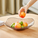 3 Pack Fruit Bowl Wave Edged Clear Plastic Serving Bowls Modern Clear Plastic Salad Bowls Fruit Holder Bowl