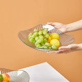 3 Pack Fruit Bowl Wave Edged Clear Plastic Serving Bowls Modern Clear Plastic Salad Bowls Fruit Holder Bowl