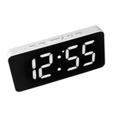 Digital Bedside Time Temperature Function, Adjustable Brightness Mirror Surface Led Display Alarm Clock for Home