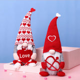2PCS Gnome Plush Doll Decorations Faceless Doll Handmade Valentine Gnome Decor Mr & Mrs Stuffed Gnomes Plush Doll Ornaments