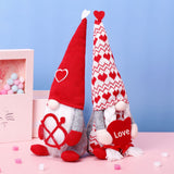 2PCS Gnome Plush Doll Decorations Faceless Doll Handmade Valentine Gnome Decor Mr & Mrs Stuffed Gnomes Plush Doll Ornaments