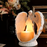Cosy Resin Angel Figurine Candle Holder, Praying Angel Figurine, Stylish Tea Light Holder, Angel Ornament, Ornament for Home