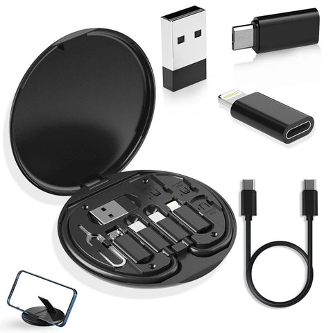 USB Adapter Cable Kit, Multi Charging Cable Case Convertor Adapter, Data Transfer Contains Card Slot for Traveling In Australia - Darrahopens