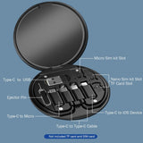 USB Adapter Cable Kit, Multi Charging Cable Case Convertor Adapter, Data Transfer Contains Card Slot for Traveling