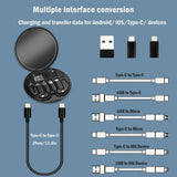 USB Adapter Cable Kit, Multi Charging Cable Case Convertor Adapter, Data Transfer Contains Card Slot for Traveling