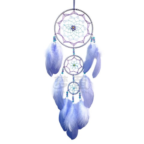 Purple Flower Dream Catchers Feathers Bohemian Handmade Home Wall Hanging Decoration Fairy Dream Catcher In Australia - Darrahopens
