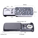 2 pcs Jewelry Loupe Magnifier with LED Light, 30X,60X,90X Pocket Magnifying Glass for Rocks Stamps Coins In Australia - Darrahopens