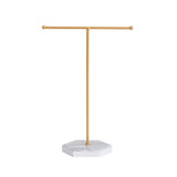 Jewelry Stand Display Necklace Holder T-Bar Plated Metal Tabletop Jewelry Organizer Tower for Show Jewelry Hanging
