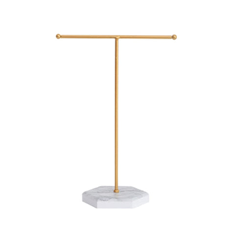 Jewelry Stand Display Necklace Holder T-Bar Plated Metal Tabletop Jewelry Organizer Tower for Show Jewelry Hanging