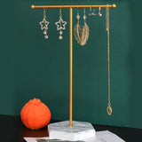 Jewelry Stand Display Necklace Holder T-Bar Plated Metal Tabletop Jewelry Organizer Tower for Show Jewelry Hanging