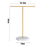 Jewelry Stand Display Necklace Holder T-Bar Plated Metal Tabletop Jewelry Organizer Tower for Show Jewelry Hanging