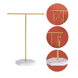 Jewelry Stand Display Necklace Holder T-Bar Plated Metal Tabletop Jewelry Organizer Tower for Show Jewelry Hanging
