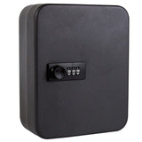 Secure Key Box with Combination Lock, Decaller Key Cabinet Wall Mount Lock Box with 20 Hooks, black