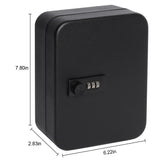 Secure Key Box with Combination Lock, Decaller Key Cabinet Wall Mount Lock Box with 20 Hooks, black